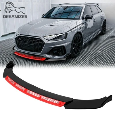 Kit de carrocería divisor alerón labial parachoques delantero negro y rojo para Audi A4 S4 B8 B9 B9.5 Foto 1 de 4