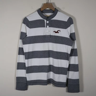 Hollister California Striped Henley Casual Long Sleeve Shirt Large 19x26.5 - Image 1 of 4