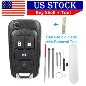 Remote Key Fob Case & Tool for 2010-2016 Chevy Cruze Equinox Sonic Malibu Impala - Picture 1 of 9