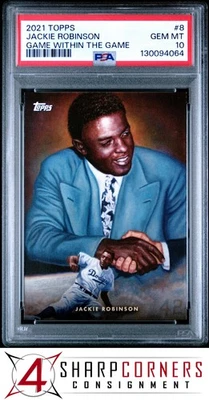 2021 TOPPS GAME WITHIN THE GAME #8 JACKIE ROBINSON HOF PSA 10 - Image 1 of 3