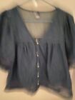 Old Navy Denim Peasant Top Size M PreOwned