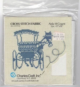 Charles Craft 14-Count AIDA White Counted CROSS STITCH FABRIC 12"x18" NEW in Pkg - Picture 1 of 2