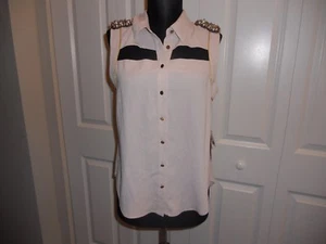 NUEVO CON ETIQUETAS BLUSA RUBOR RACHEL RACHEL ROY CHARRETERAS CON CUENTAS TALLA PEQUEÑA - Imagen 1 de 11