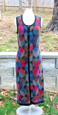 Maxi Suéter Chaleco Kaffe Fassett Conexión Peruana Tumbling Blocks XS USADO EN EXCELENTE ESTADO Foto 1 de 4