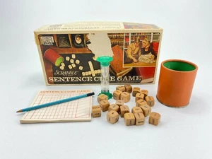 Vintage 1971 Scrabble Brand Sentence Cube Game S&R Games Wooden Dice - COMPLETE - Picture 1 of 10