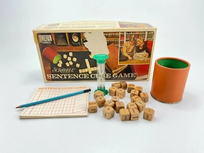 Vintage 1971 Scrabble Brand Sentence Cube Game S&R Games Wooden Dice - COMPLETE - Image 1 of 4