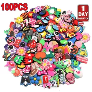 Mixed 100Pcs Random Cartoon Cute PVC Shoes Charms Decor For Crocs And Jibbitz - Picture 1 of 5