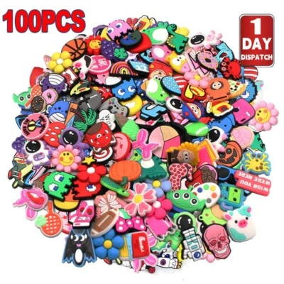 Mixed 100Pcs Random Cartoon Cute PVC Shoes Charms Decor For Crocs And Jibbitz - image 1 of 4