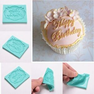 HAPPY BIRTHDAY Silicone Fondant Cake Topper Mold Mould Chocolate Candy Baking 2