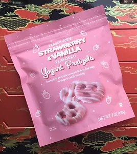 Trader Joe's strawberry & vanilla yogurt pretzels 7oz Limited Seasonal Exclusive - Picture 1 of 3
