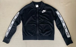 Nike Youth Girls Size L Black Full Zip Cropped Track Jacket - Picture 1 of 14