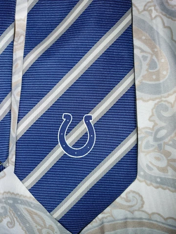 Indianapolis Colts NFL Team Neck Tie, (Woven Poly 1) blue and white suit dress Cover