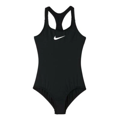 Nike 256110 Niños Racerback Una Pieza Trajes de Baño Negro Talla Pequeña Foto 1 de 2