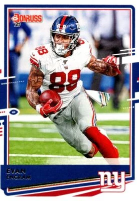 2020 Donruss Press Proofs Blue Evan Engram New York Giants #186 - Image 1 of 2