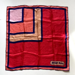 Sciarpa Peter Max vintage anni 70 mod sciarpa seta quadrata geometrica - Foto 1 di 12