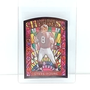 1997 Topps Gallery of Heroes Steve Young Stained Glass Card GH15 49ers - Picture 1 of 4