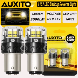 AUXITO 1157 16SMD LED 6500K Reverse Backup Brake Tail Stop Parking Light Bulbs - Foto 1 di 15