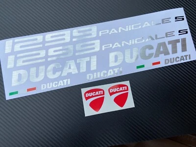DUCATI 1299 1299s Fairing Tank stickers decals S brushed aluminum oem size - Image 1 of 3