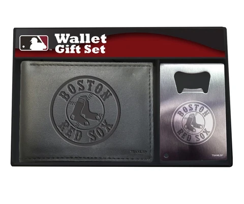 Boston Red Sox Wallet Gift Set with Bottle Opener Cover