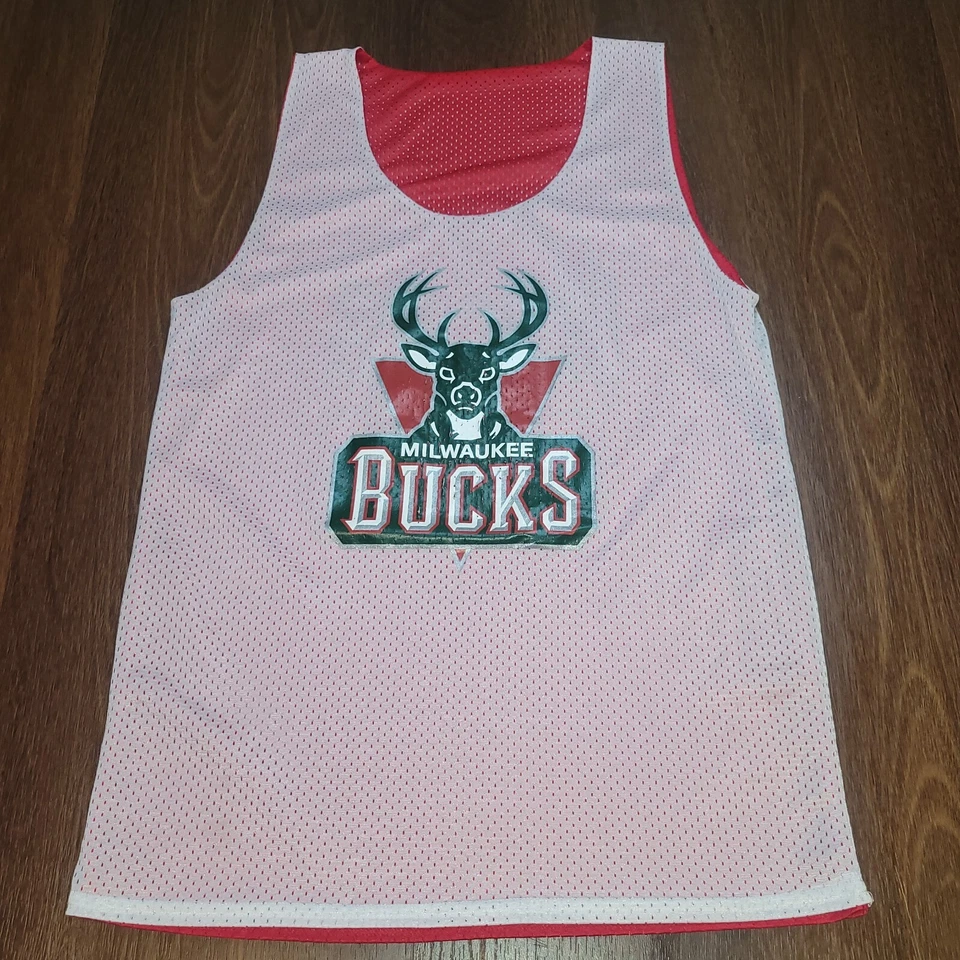 Camiseta deportiva vintage Y2K Milwaukee Bucks Camp para hombre M práctica reversible malla de centavo Foto 1 de 4