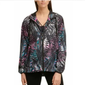 $139 DKNY Sport Multicolor Tropic Shade Print Windbreaker Jacket,Small - Picture 1 of 3