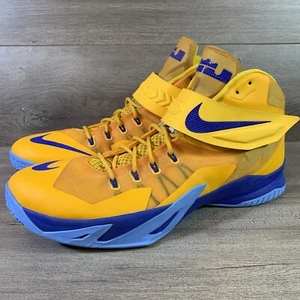 Nike Zoom Lebron James Soldier 8 S8 LRJ6 Blue & Yellow 708322-992 Men’s Size 18 - Picture 1 of 9