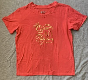 Camiseta 40 Aniversario Logo Mujer Talla Mediana Roja Manga Corta - Imagen 1 de 5