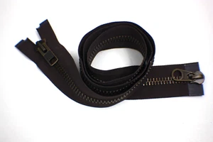 36" YKK Heavy Duty Double Pull 2 Way Separating zipper = Dark Brown - Picture 1 of 3