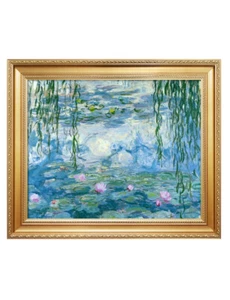 Water Lilies 1916-1919 Claude Monet Solid Wood Framed Canvas Wall Art 25" x 21" - Picture 1 of 7
