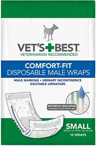 Vet’S Best Comfort Fit Disposable Male Dog Diapers | Absorbent Male Wraps with L - Picture 1 of 12