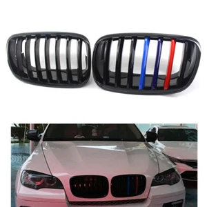 Gloss Black M-Color Front Center Kidney Grill Grille for BMW X5 E70 X6 E71 B00B - Foto 1 di 7