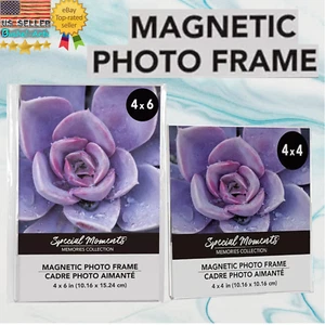 Special Moments Magnetic Picture Frame Clear Acrylic ~Size Choice: 4x6, 4x4 Inch - Picture 1 of 13
