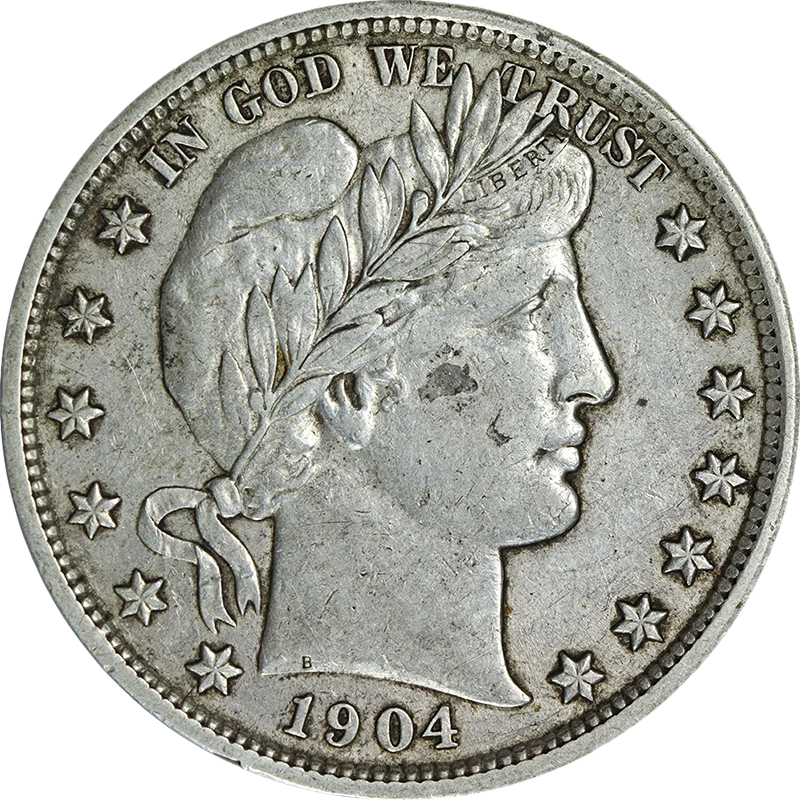 1904-P Barber Half Dollar Nice AU Nice Eye Appeal Strong Strike - Image 1 of 2