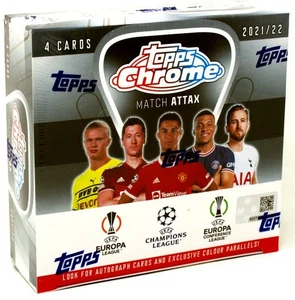 CAJA DE FÚTBOL 2021/22 TOPPS CROMADA UEFA MATCH ATTAX TARJETAS DE REVENTÓN - Imagen 1 de 2