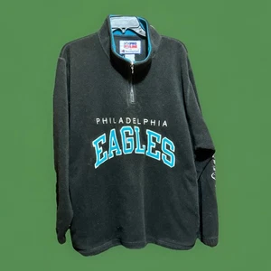 NFL Pro Line By Champion Philadelphia Eagles 1/4 Zip Fleece Jacket Vintage 1990s - Picture 1 of 15