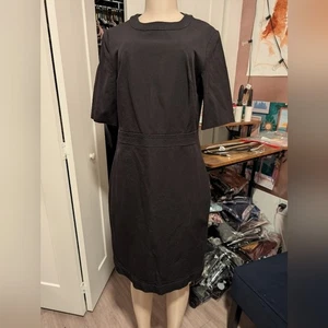 Banana Republic Black Jean Stretch Midi Dress Size 14 - Picture 1 of 13