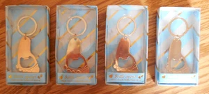 NUEVO Lote de 4 Llavero Llavero Abridor de Botellas Tono Dorado "Thank You*It's A Boy" - Imagen 1 de 3