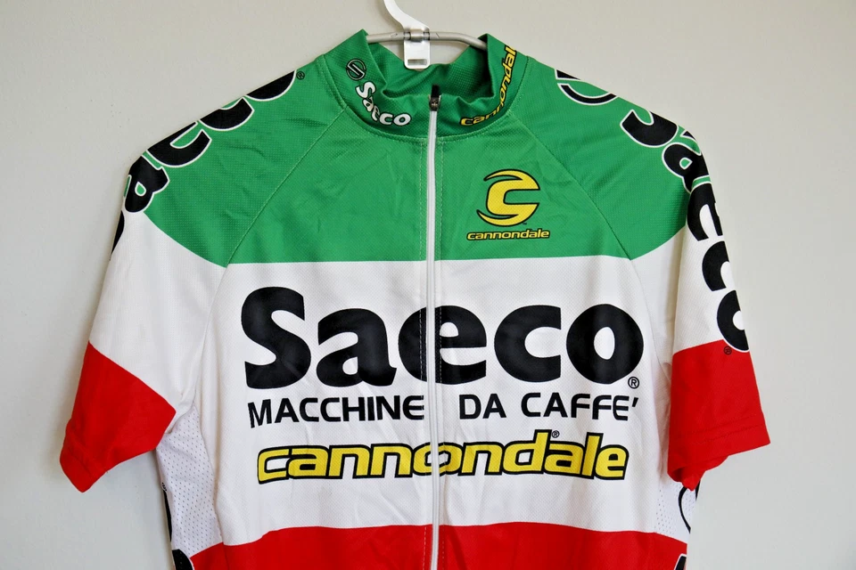 Camiseta de ciclismo Cannondale Saeco bandera italiana - talla S pequeña - Hecha en EE. UU. Foto 1 de 4