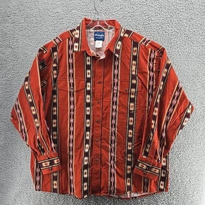 Vtg 90’s Wrangler Aztec Western Black Pearl Snap Southwest Shirt 3XL - Picture 1 of 7