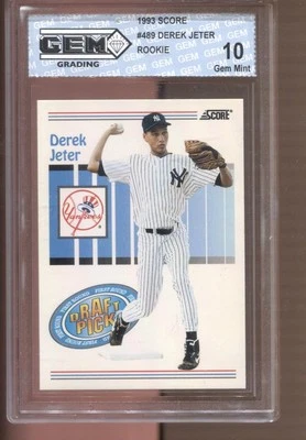 1993 Derek Jeter Score #489 Gem Mint 10 RC Rookie New York Yankees - Image 1 of 2