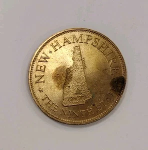 Moneda de ficha de juego de aceite Shell 1969 de bronce de los Estados de la Unión - New Hampshire - Imagen 1 de 5