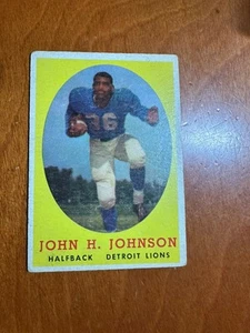 Tarjeta Topps John H. Johnson 1958 #75 Detroit Lions en muy buena condición - Imagen 1 de 2