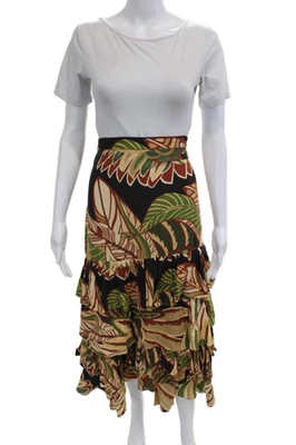 Falda Campesina Zara Mujer Beige Floral Mezcla Algodón Midi Talla XL Foto 1 de 4