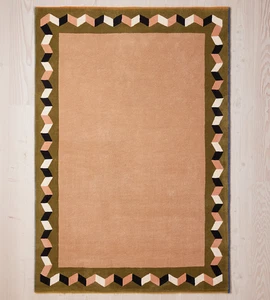Handmade Tufted 100% Wool Rug Geometric Modern Design For Living Room Carpet - Picture 1 of 8