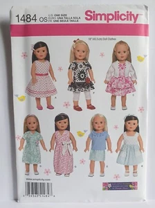 Simplicity 1484 Puppenkleidung ungeschnitten Nähmuster Sommerkleid Leggings etc 18" - Bild 1 von 2