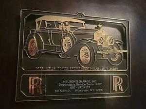 Vintage Auto 1928 Rolls Royce Springfield Phanton Werbung Kalender Halter Rahmen - Bild 1 von 3