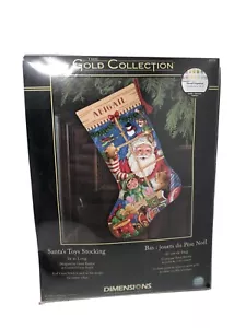 Dimensions Santa's Toys Kit 8818 Counted Cross Stitch Stocking Gold Collection - Picture 1 of 3