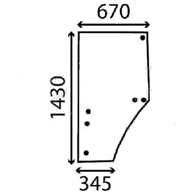 L/H DOOR GLASS FOR JOHN DEERE 6100 6200 6300 6400 6600 6800 6900 TRACTORS. - Image 1 of 3