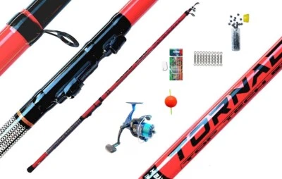 Kit Trota Lago Canna Mulinello Filo Girelle Piombi Ami Galleggiante Pesca - Immagine 1 di 2