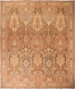 11x13 Vintage French Art Deco Rug Flat Woven Art Nouveau Rug 346cm x 401cm - Picture 1 of 12
